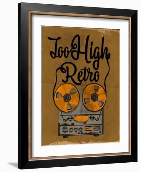 Retro Record Player With Wording 2-studiohome-Framed Art Print