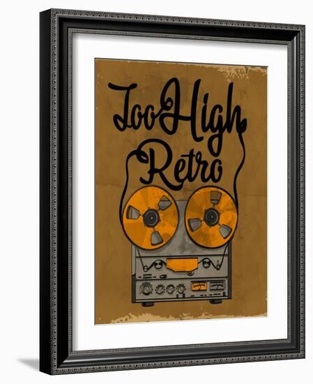 Retro Record Player With Wording 2-studiohome-Framed Art Print