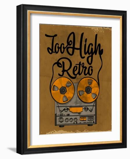 Retro Record Player With Wording 2-studiohome-Framed Art Print