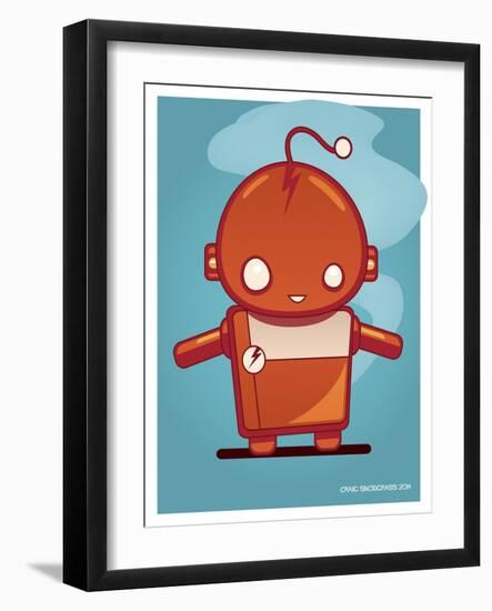 Retro Robot Orange-Craig Snodgrass-Framed Giclee Print