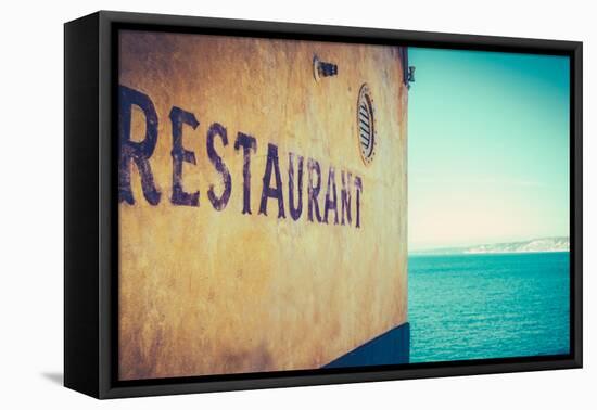 Retro Rustic Restaurant by the Sea-Mr Doomits-Framed Premier Image Canvas