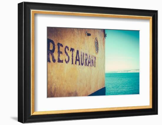 Retro Rustic Restaurant by the Sea-Mr Doomits-Framed Photographic Print