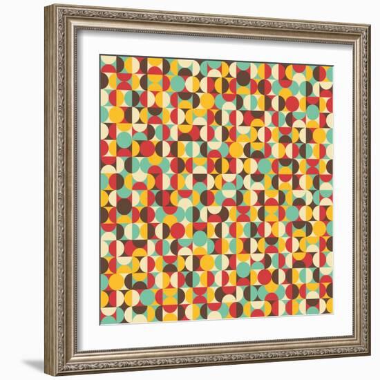 Retro Seamless Pattern With Circles-panova-Framed Art Print