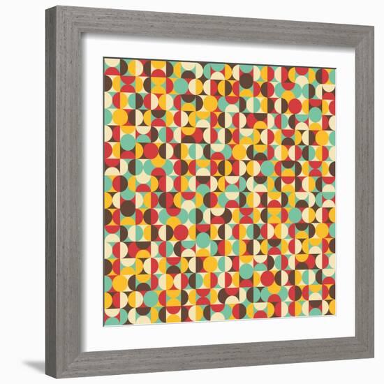 Retro Seamless Pattern With Circles-panova-Framed Art Print