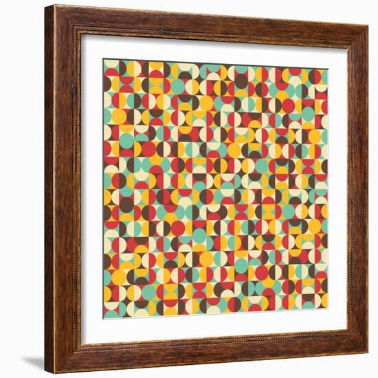 Retro Seamless Pattern With Circles-panova-Framed Art Print