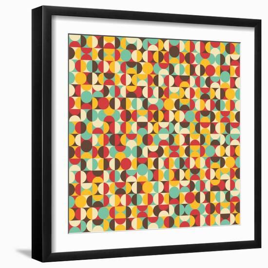 Retro Seamless Pattern With Circles-panova-Framed Art Print