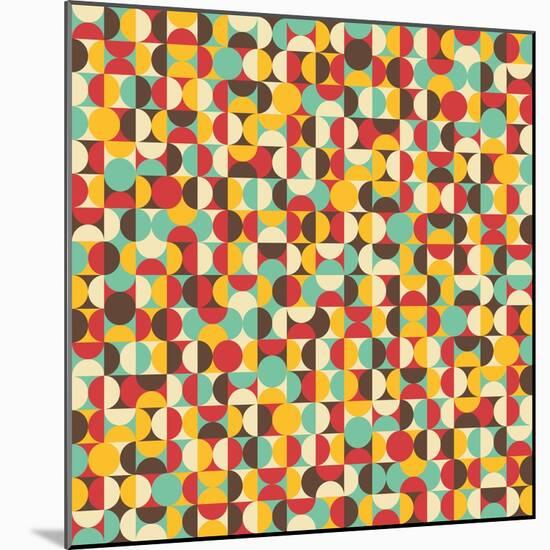 Retro Seamless Pattern With Circles-panova-Mounted Art Print