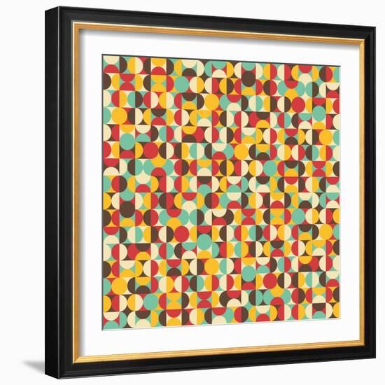 Retro Seamless Pattern With Circles-panova-Framed Art Print