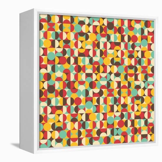 Retro Seamless Pattern With Circles-panova-Framed Stretched Canvas