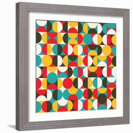 Retro Seamless Pattern with Circles.-panova-Framed Art Print