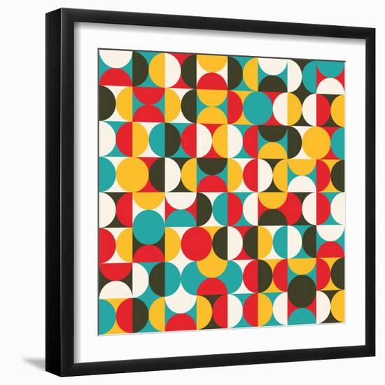 Retro Seamless Pattern with Circles.-panova-Framed Art Print