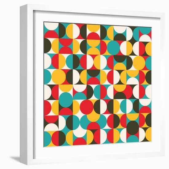 Retro Seamless Pattern with Circles.-panova-Framed Art Print