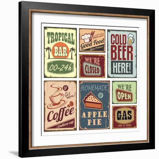 Retro Signs-Lukeruk-Framed Art Print