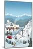 Retro Ski Resort-Lantern Press-Mounted Art Print