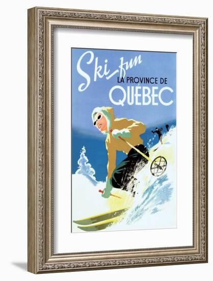 Retro Skiing Poster-null-Framed Art Print