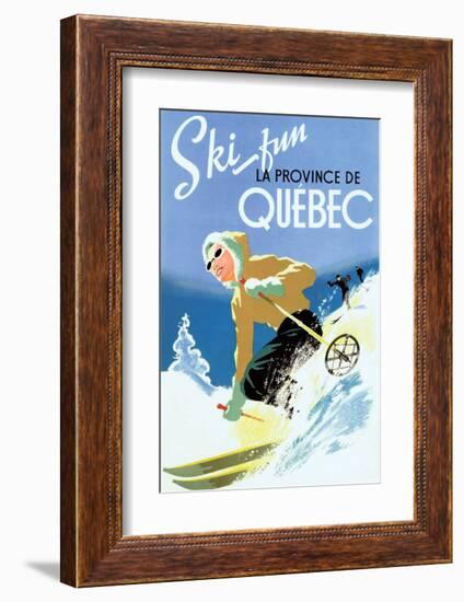 Retro Skiing Poster-null-Framed Art Print