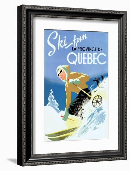 Retro Skiing Poster-null-Framed Art Print