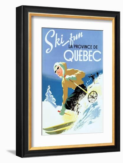 Retro Skiing Poster-null-Framed Art Print