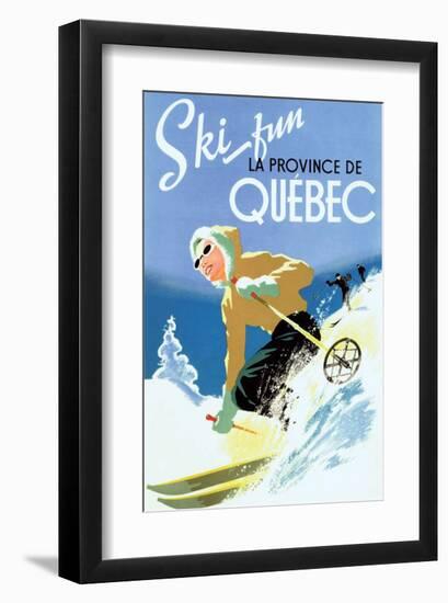 Retro Skiing Poster-null-Framed Art Print