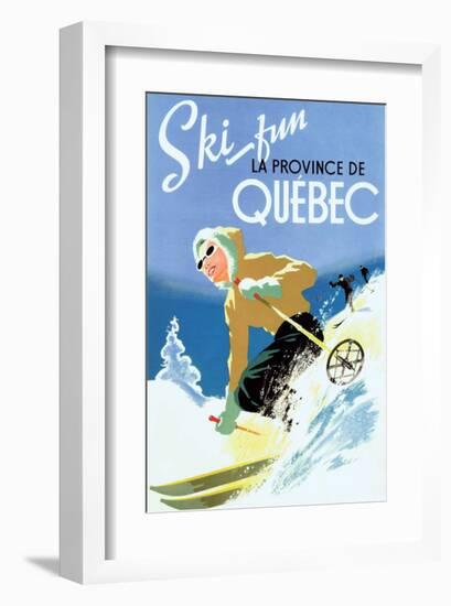 Retro Skiing Poster-null-Framed Art Print