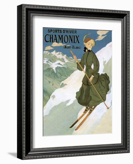 Retro Skiing Poster-null-Framed Art Print