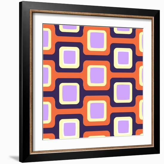 Retro Squares Pattern-null-Framed Giclee Print