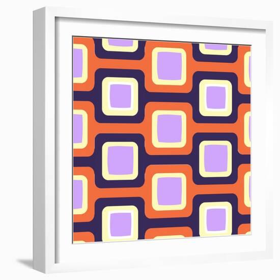 Retro Squares Pattern-null-Framed Giclee Print