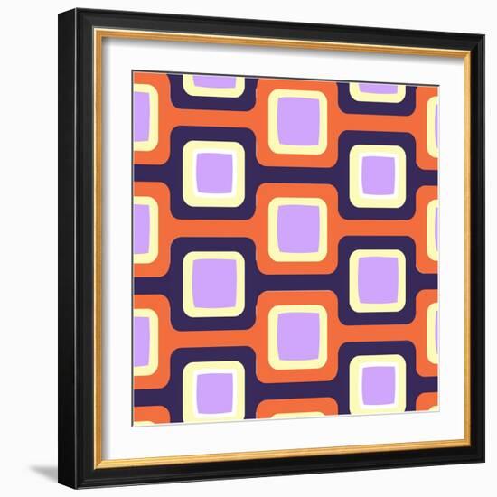 Retro Squares Pattern-null-Framed Giclee Print