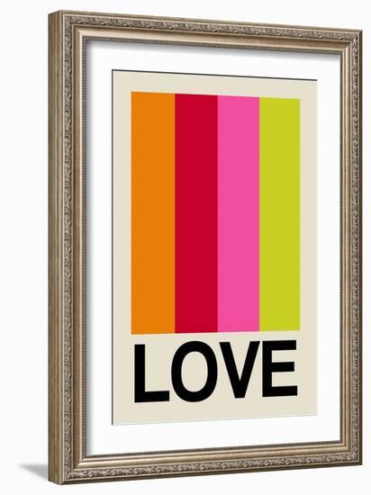 Retro Stripe LOVE Fruit-Frances Collett-Framed Giclee Print