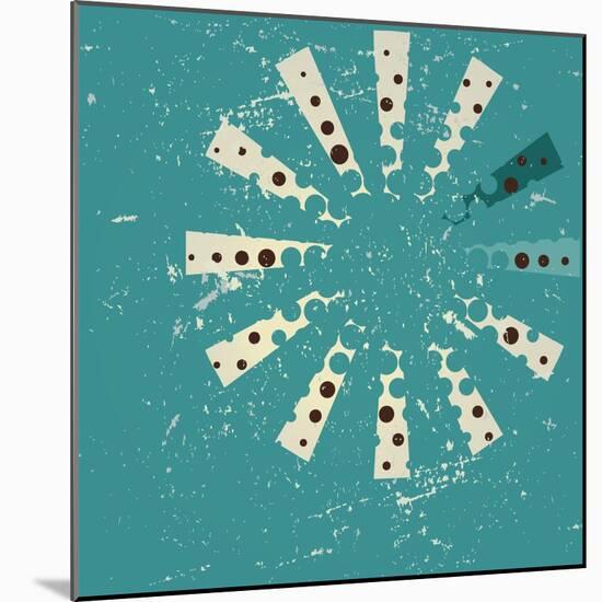 Retro Style Abstract Background Design-Ashley van Dyck-Mounted Art Print