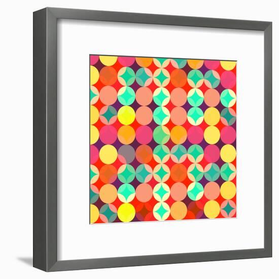 Retro Style Abstract Colorful Background-HAKKI ARSLAN-Framed Art Print