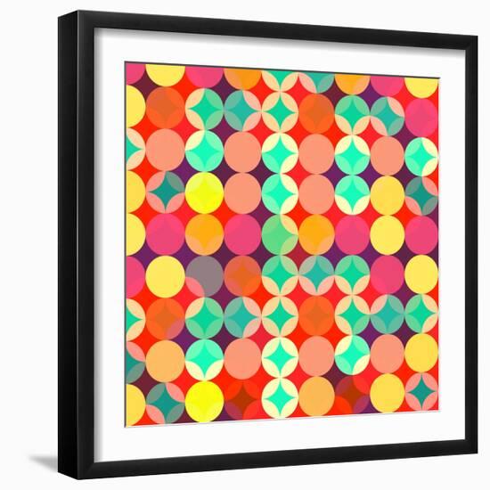 Retro Style Abstract Colorful Background-HAKKI ARSLAN-Framed Art Print