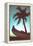 Retro Style Canoe and Palm Tree-Mr Doomits-Framed Premier Image Canvas