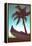 Retro Style Canoe and Palm Tree-Mr Doomits-Framed Premier Image Canvas