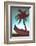 Retro Style Canoe and Palm Tree-Mr Doomits-Framed Photographic Print