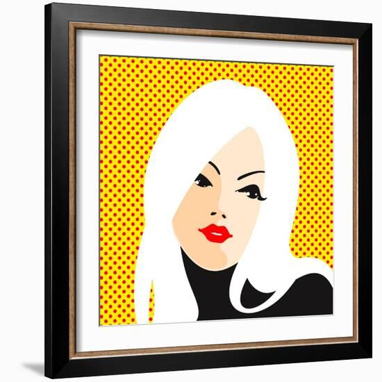 Retro Style Portrait of a Young Blonde Woman-Alena Kozlova-Framed Premium Giclee Print