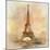 Retro Styled Background - Eiffel Tower-Maugli-l-Mounted Art Print