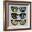 Retro Sunglasses with Monsters Reflection.-panova-Framed Art Print