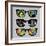 Retro Sunglasses with Monsters Reflection.-panova-Framed Premium Giclee Print