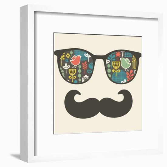 Retro Sunglasses With Reflection For Hipster-panova-Framed Art Print