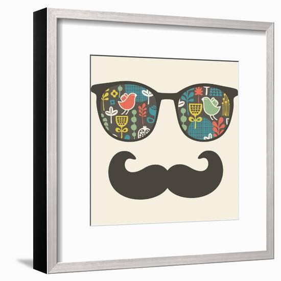 Retro Sunglasses With Reflection For Hipster-panova-Framed Art Print