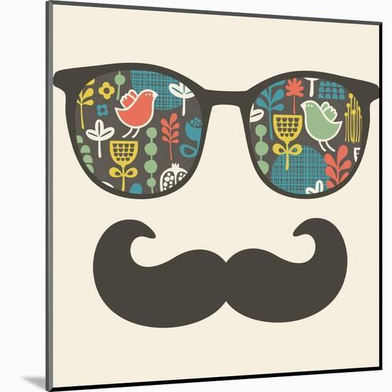 Retro Sunglasses With Reflection For Hipster-panova-Mounted Art Print