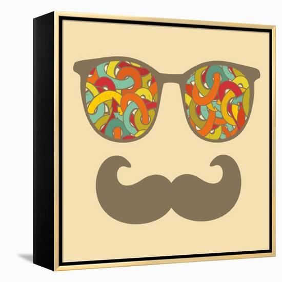 Retro Sunglasses with Reflection for Hipster.-panova-Framed Stretched Canvas