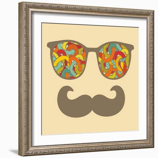 Retro Sunglasses with Reflection for Hipster.-panova-Framed Art Print