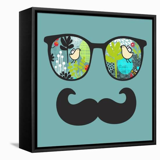 Retro Sunglasses with Reflection for Hipster.-panova-Framed Stretched Canvas