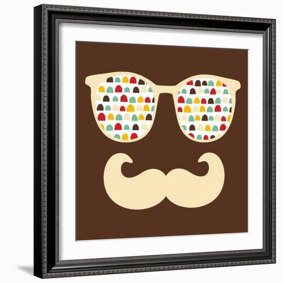 Retro Sunglasses with Reflection for Hipster.-panova-Framed Art Print