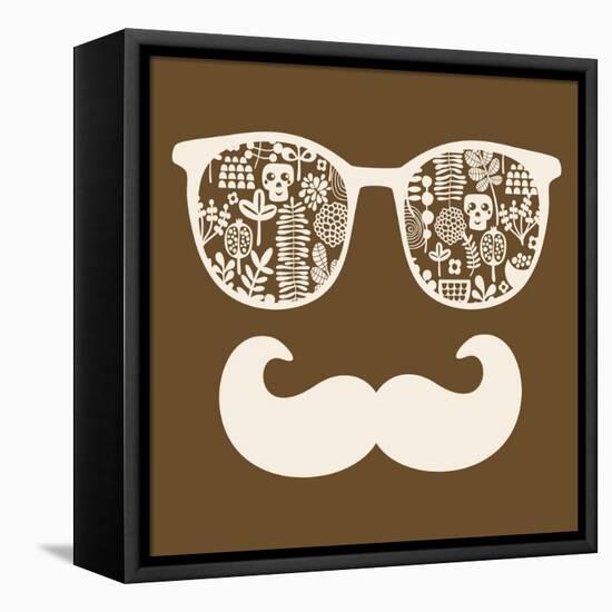 Retro Sunglasses with Reflection for Hipster.-panova-Framed Stretched Canvas