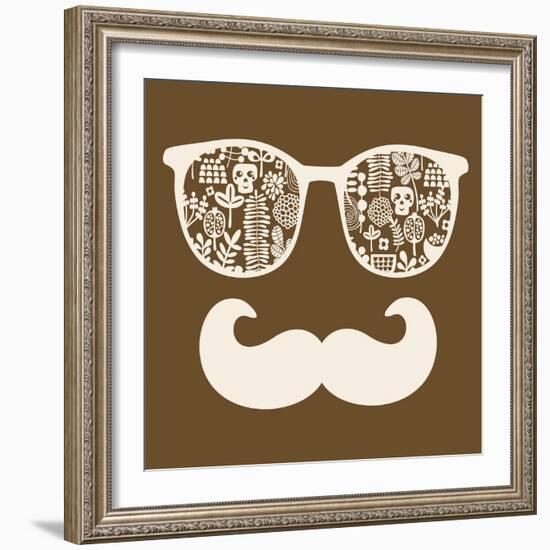 Retro Sunglasses with Reflection for Hipster.-panova-Framed Art Print