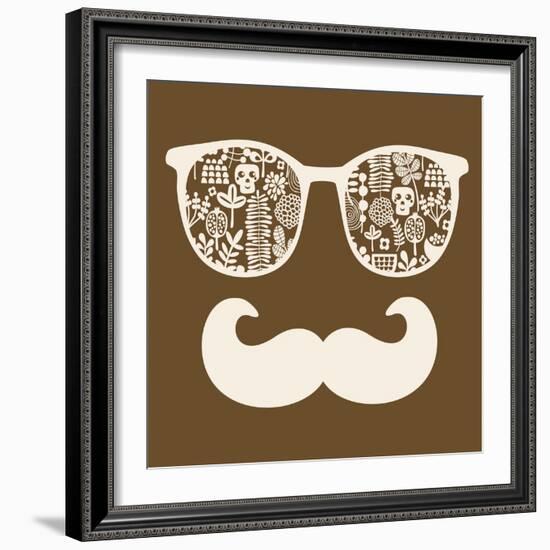 Retro Sunglasses with Reflection for Hipster.-panova-Framed Art Print