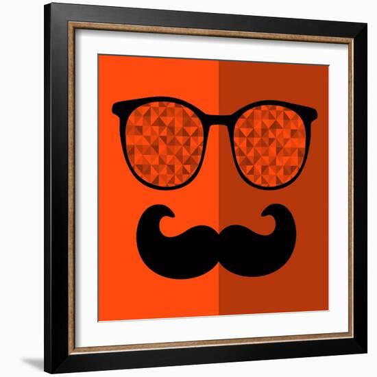 Retro Sunglasses with Reflection for Hipster.-panova-Framed Art Print